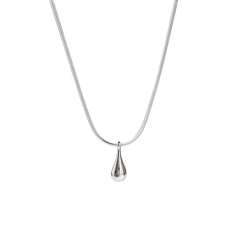 925 Sterling Silver Teardrop Minimalist Necklace