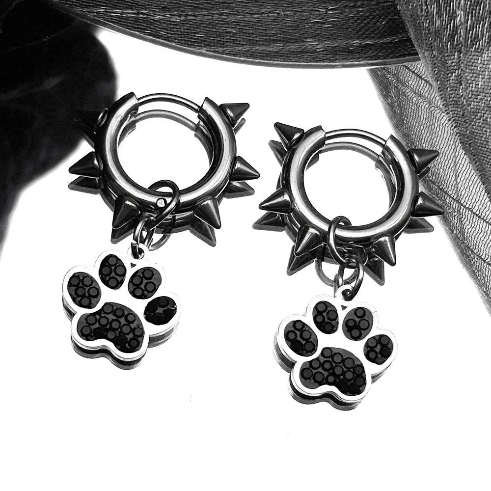 Punk Spike Rivet Goth Hoop Stainless Steel Earrings Collection
