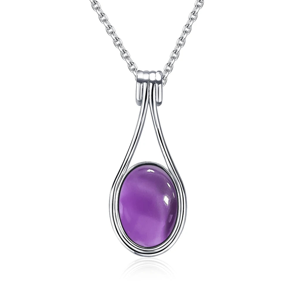 Platinum Plated Sterling Silver Pendant Natural Labradorite