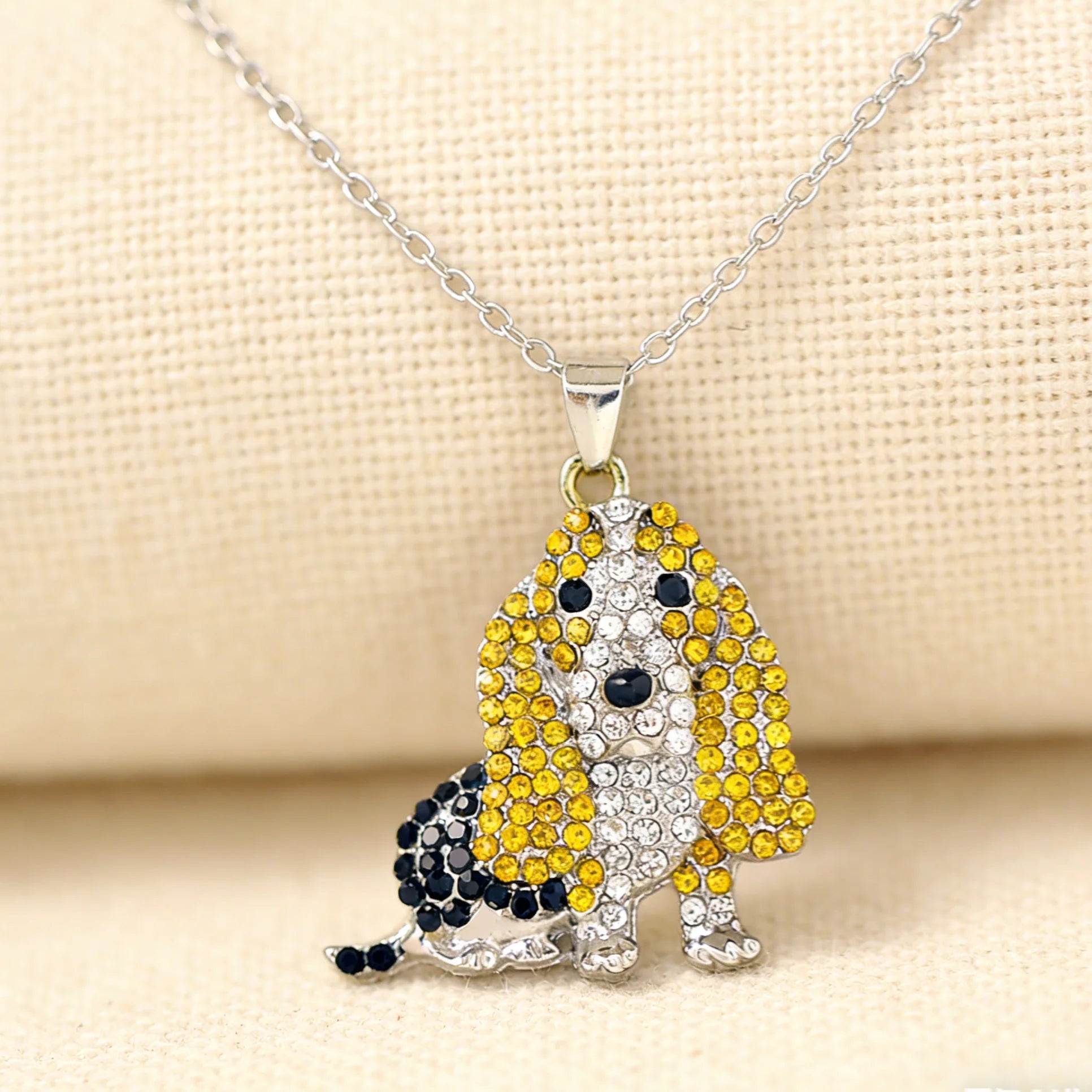Collection of Dog Pendant Necklaces VARIOUS BREEDS Made with Zinc Alloy & CZ Diamonds