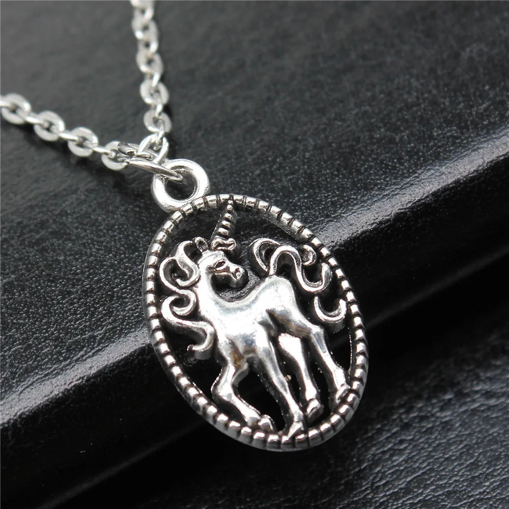 Unicorn Pendant Necklace Zinc Alloy 24x15mm