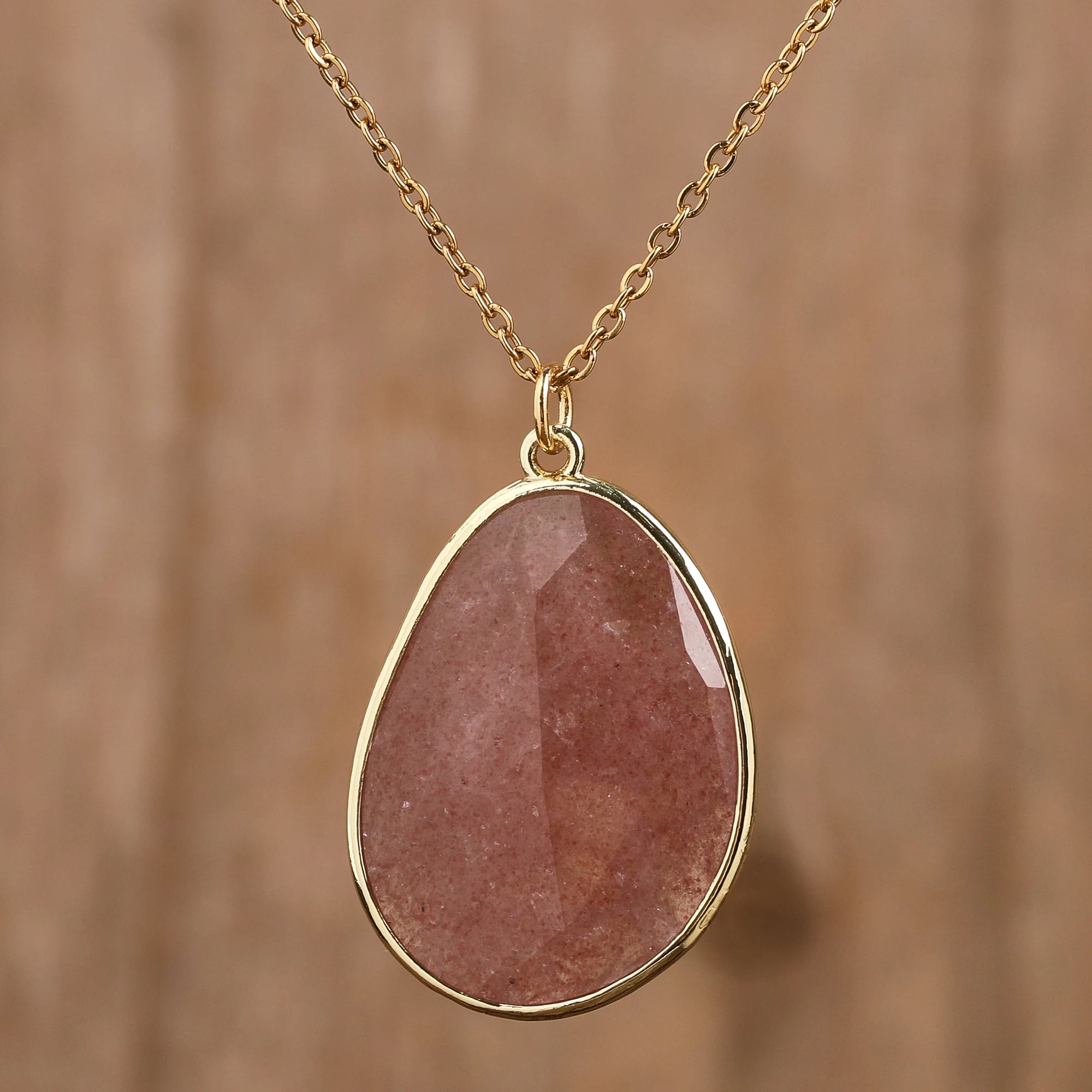 Natural Healing Crystal Pendant Copper Chain Necklace - Choose Your Stone