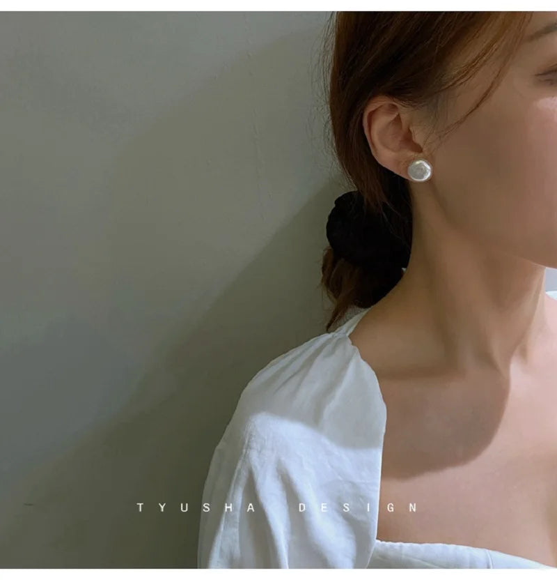925 Sterling Silver Natural Pearl Stud Earrings