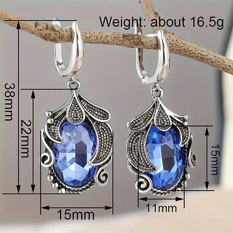 Blue Ocean Wave CZ Copper Alloy Drop Earrings
