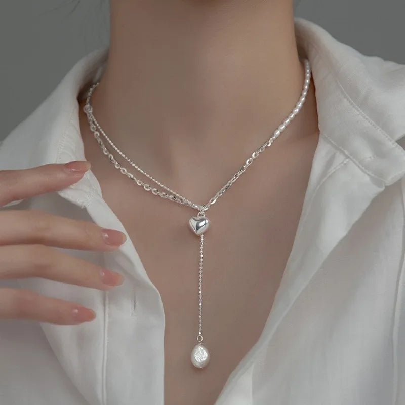 925 Sterling Silver Pearl Pendant Necklace
