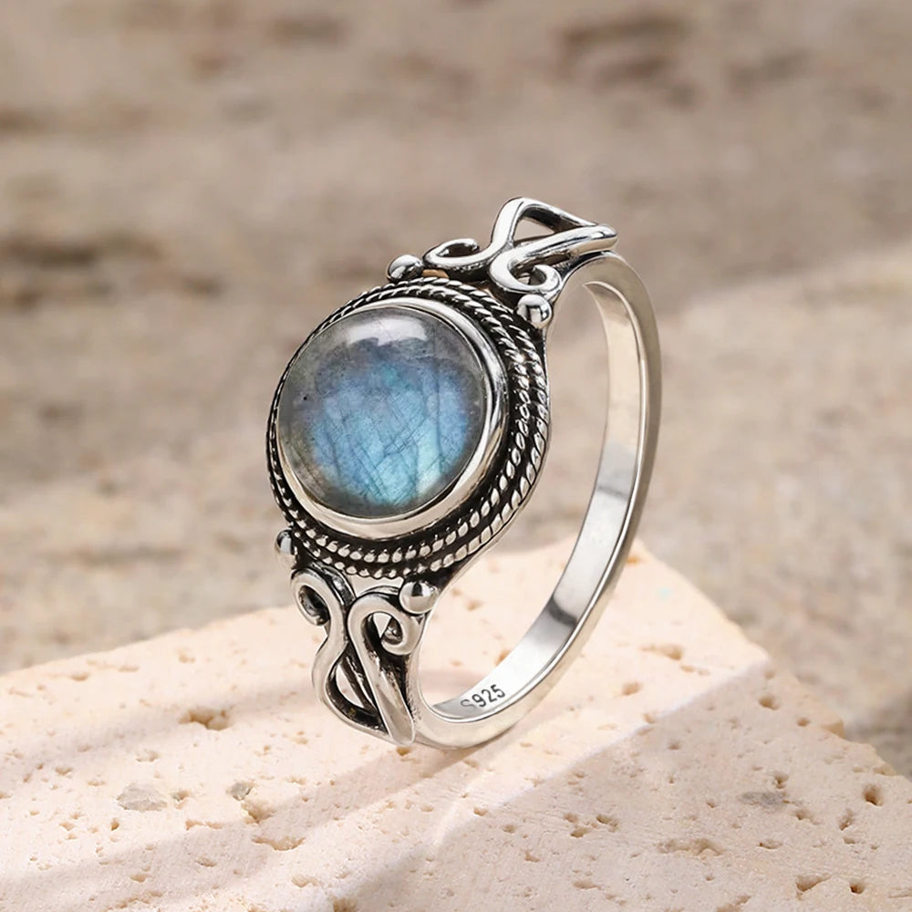 925 Sterling Silver Ring with Natural 8mm Stone of Your Choice