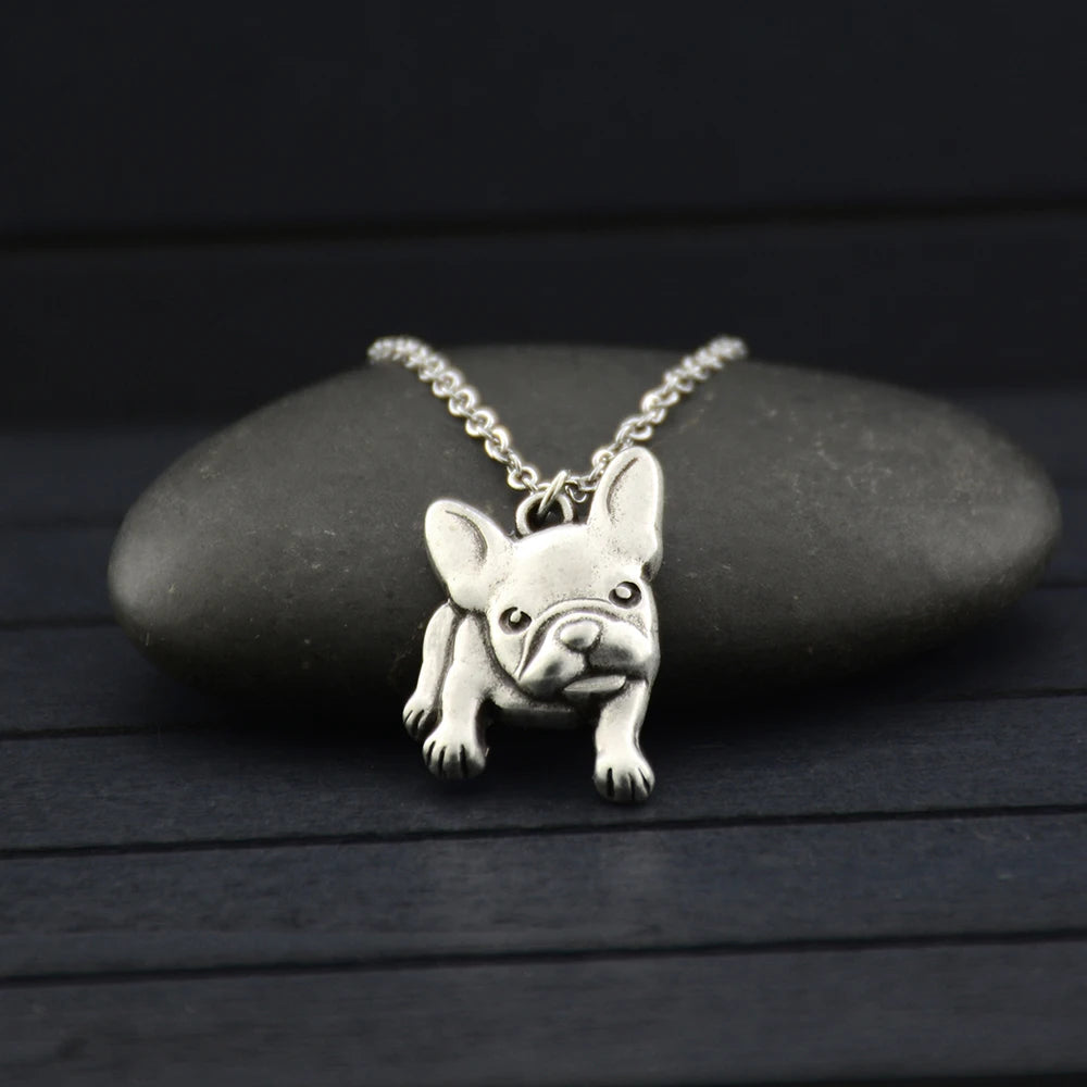 Stainless Steel French Bulldog Dog Pendant Necklace Pendant