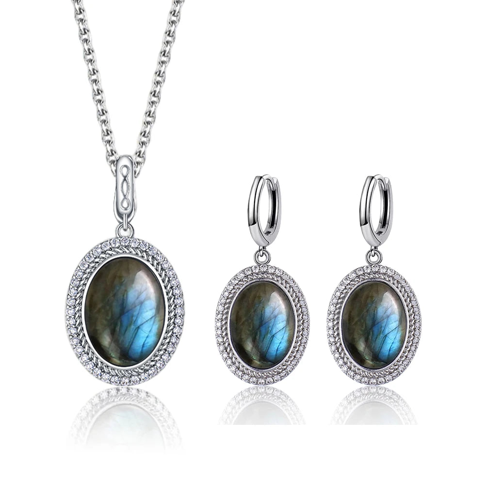 925 Sterling Silver Natural Moonstone Pendant