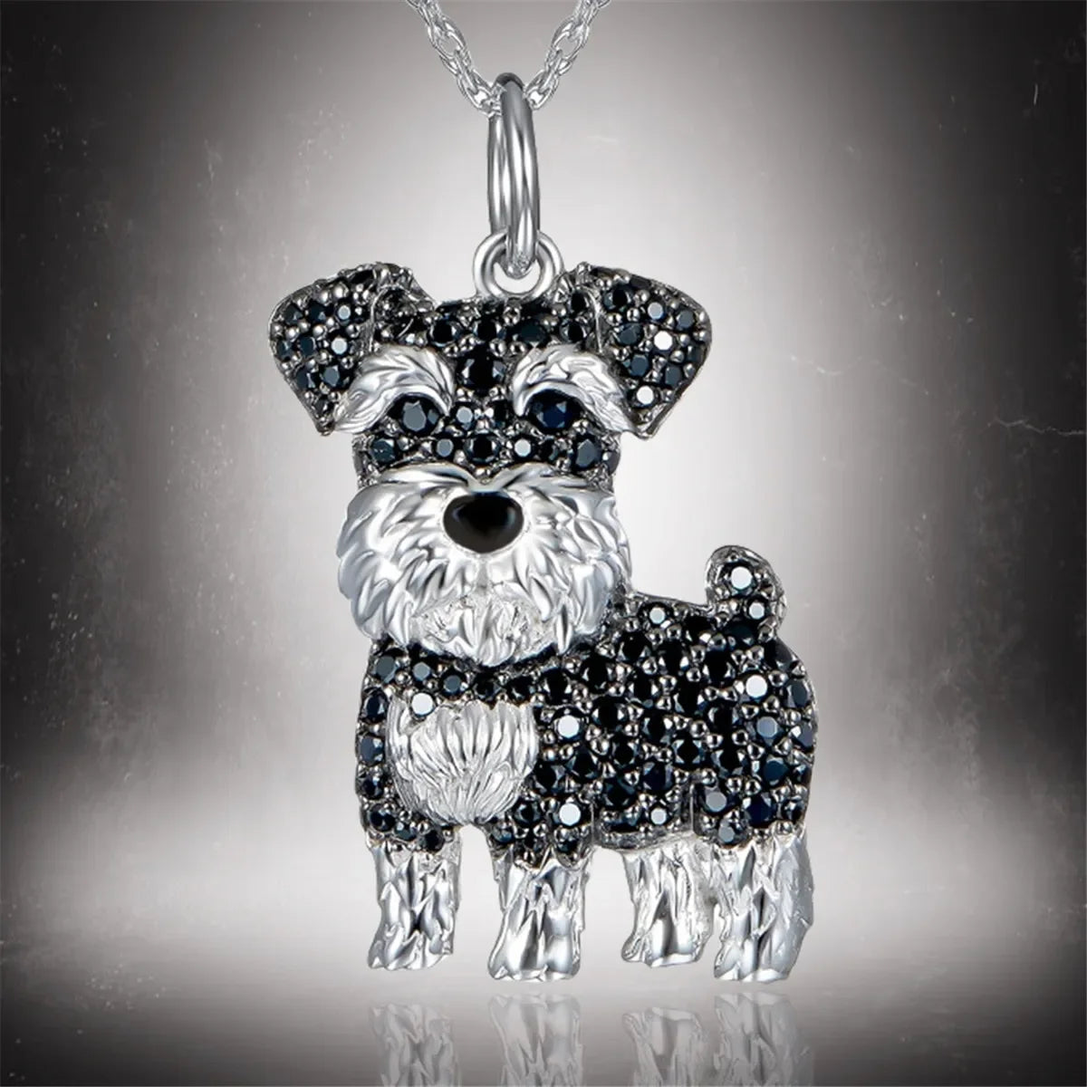 Collection of Dog Pendant Necklaces in Zinc Alloy with CZ Stones - Choose Your Favorite Breed