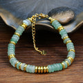 Natural Colorful Beaded Gemstones Boho Stainless Steel Bracelet
