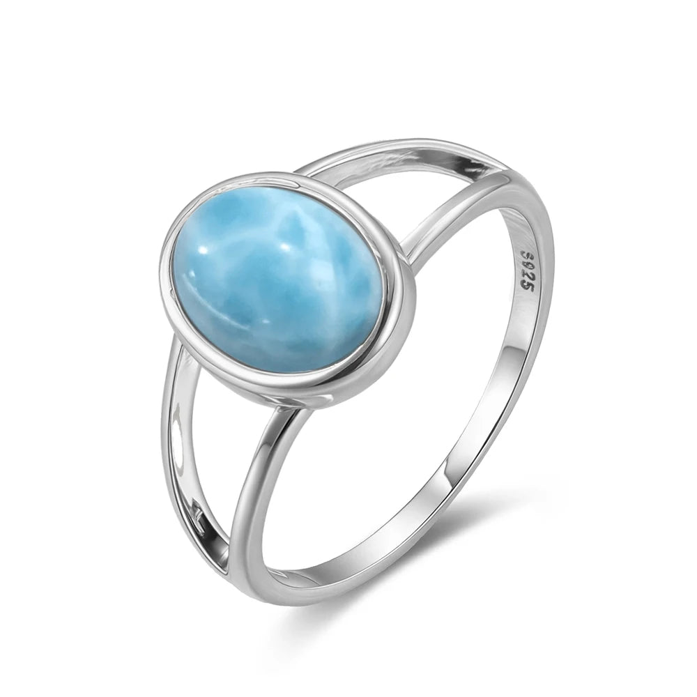 925 Sterling Silver Ring Natural 8-10mm Moonstone Ring