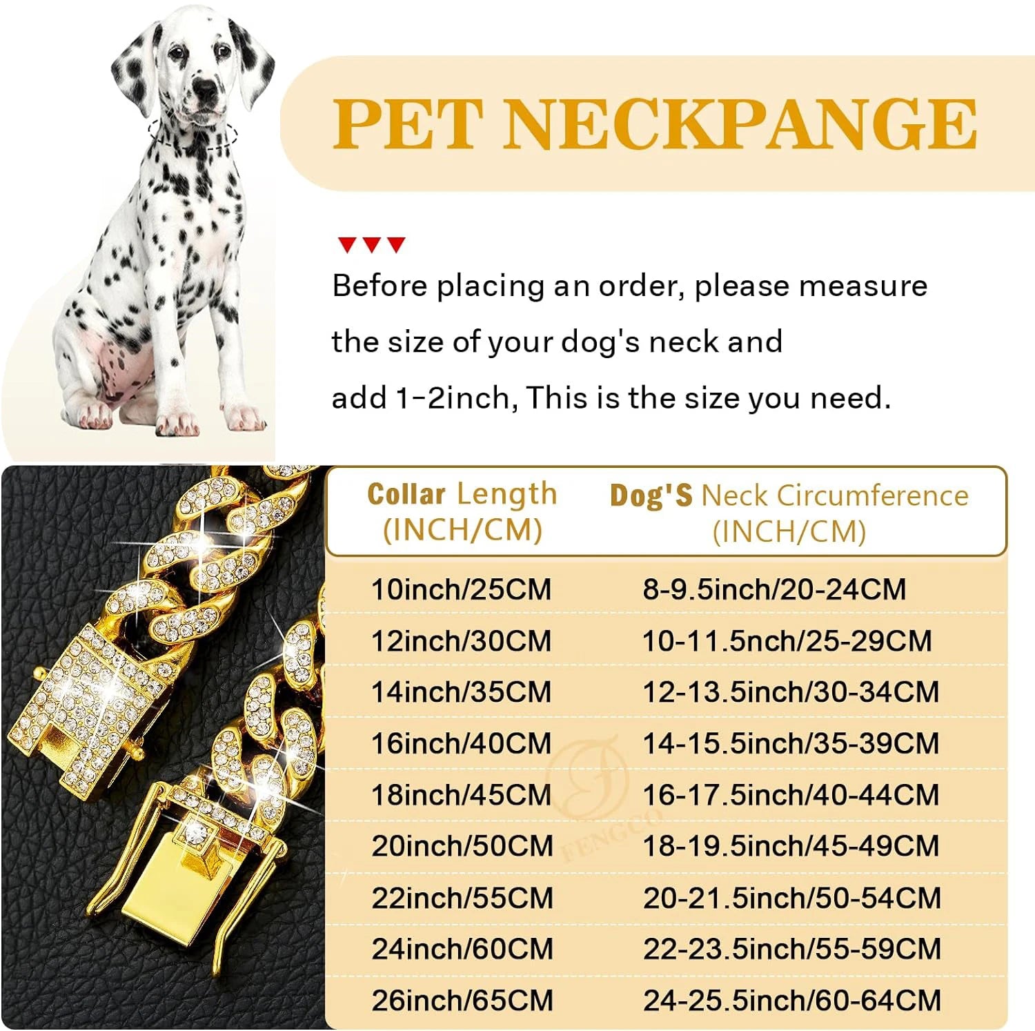 Thick Dog Chain Rhinestones Copper Alloy Necklace - Double Safety Clasp