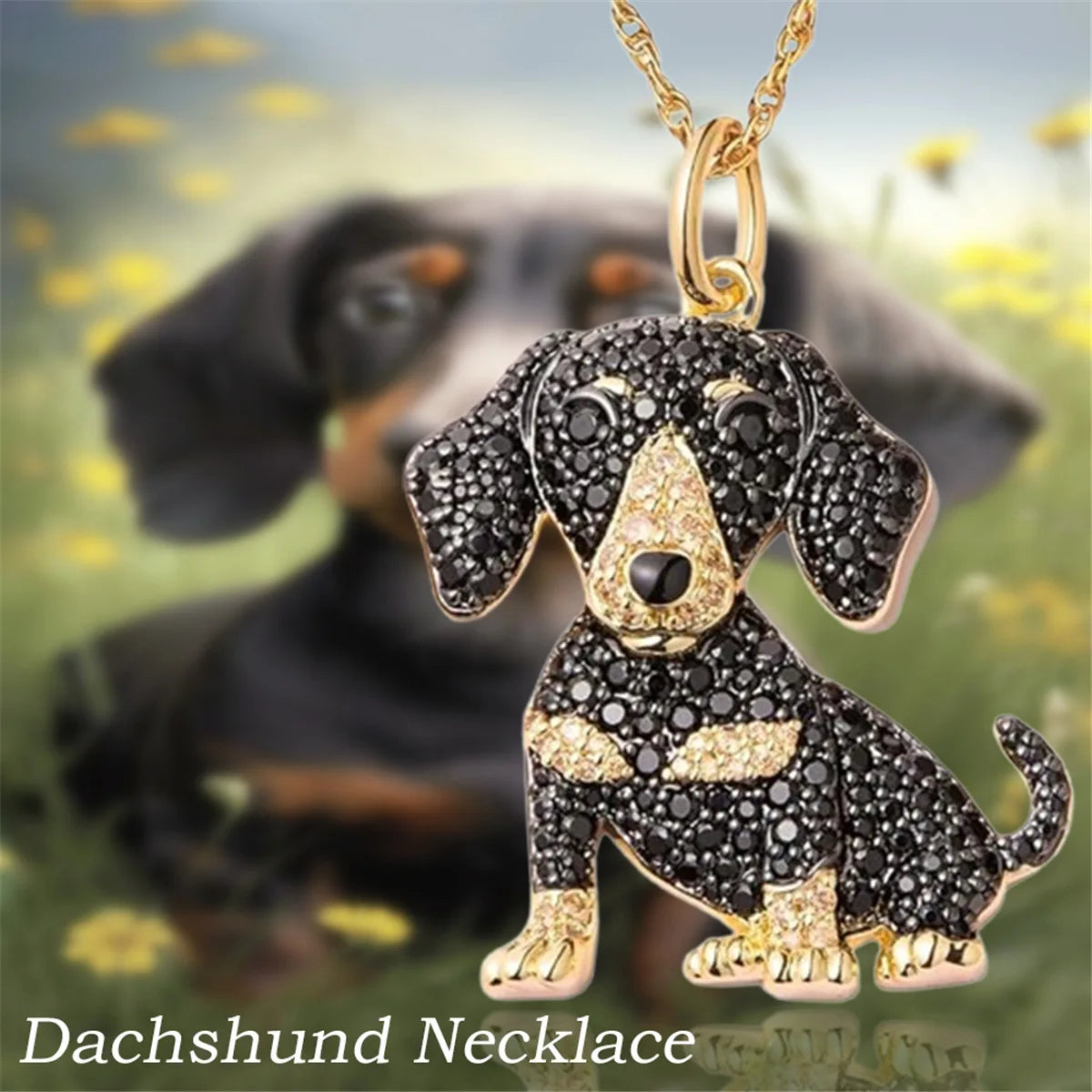 Collection of Dog Pendant Necklaces in Zinc Alloy with CZ Stones - Choose Your Favorite Breed