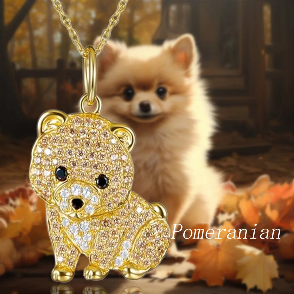 Collection of Dog Pendant Necklaces in Zinc Alloy with CZ Stones - Choose Your Favorite Breed