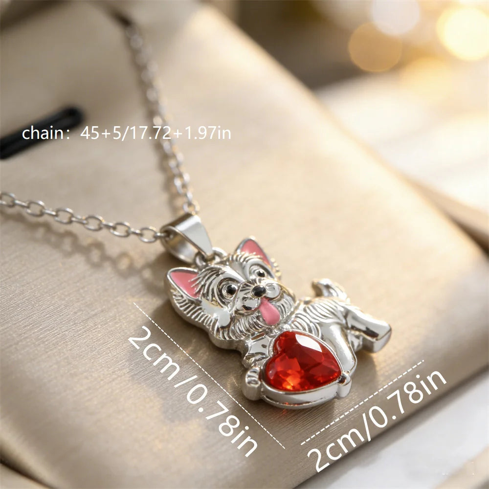 Collection of Dog Pendant Necklaces VARIOUS BREEDS Made with Zinc Alloy & CZ Diamonds