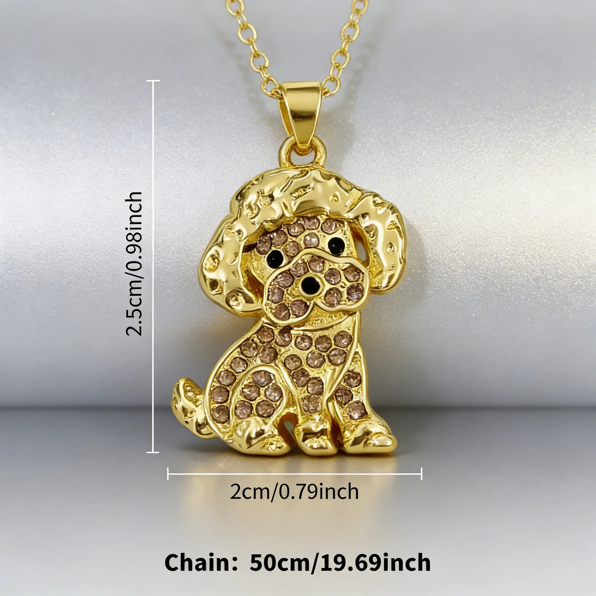 Collection of CZ Stone Dog Pendant Necklaces MANY BREEDS in Gold/Silver Tone Alloy - Choose Your Breed