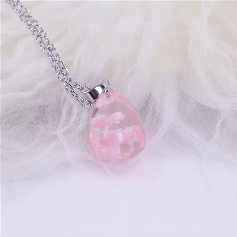 Transparent Resin Ball with Clouds Pendant Necklace in Zinc Alloy - More Styles: Half Moon, Bird