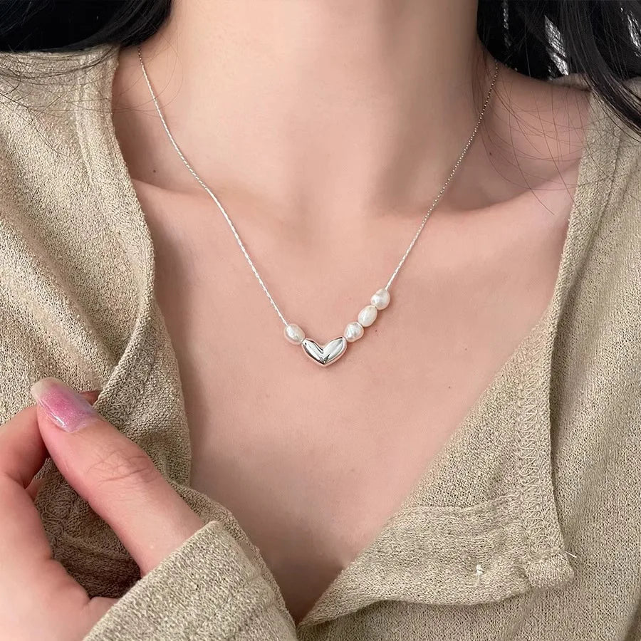 925 Sterling Silver Pearl Pendant Necklace