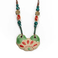 Handmade Ceramic Pendant Beads Necklace Retro