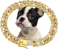 Thick Dog Chain Rhinestones Copper Alloy Necklace - Double Safety Clasp