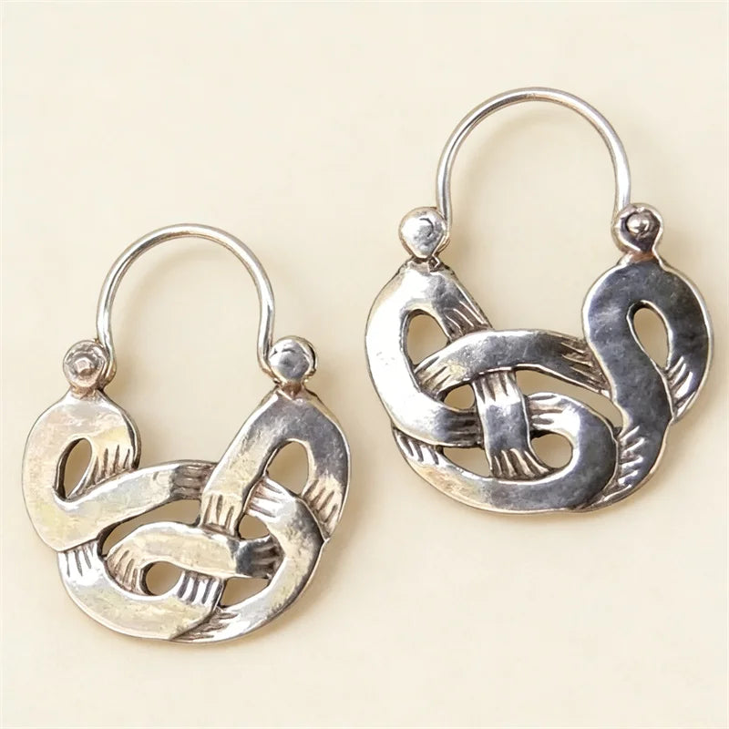 Zinc Alloy Distortion Hoop Earrings