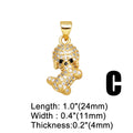 Mini Dog Theme Paw Pendant Gold Plated Copper with Cubic Zirconia Stones - Adorable, Precious