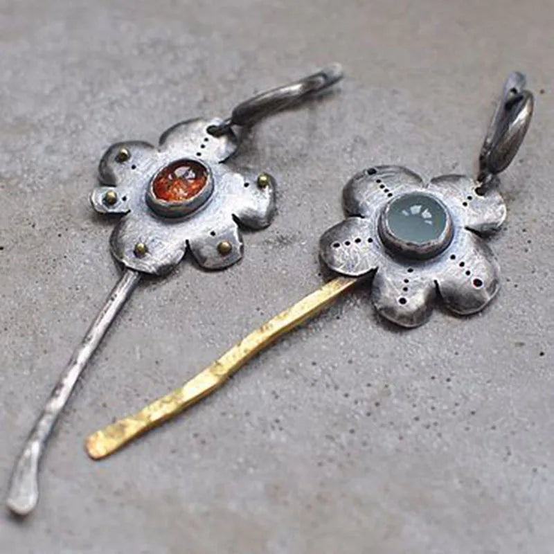 Collection of Zinc Alloy Resin Dangle Earrings - Geometric Asymmetric Boho Trendy Unique