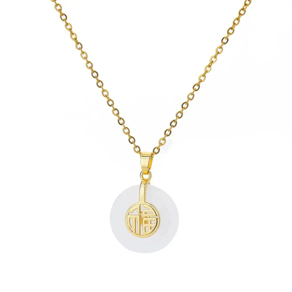 Opal Stone Pendant Stainless Steel Necklace