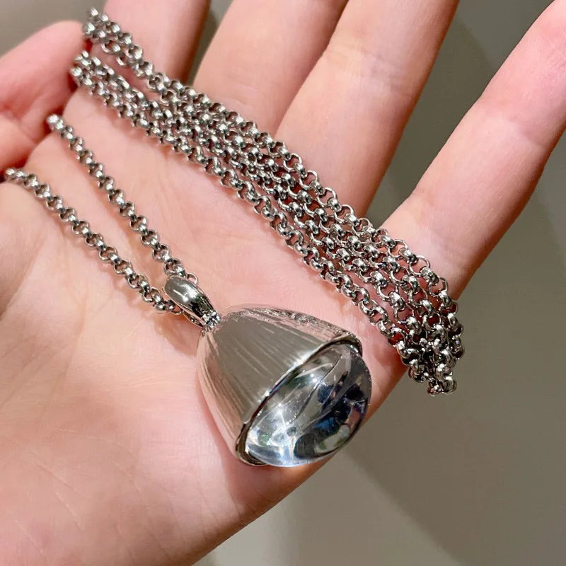 Large Clear Water Resin Drop Copper Pendant - Bold, Statement