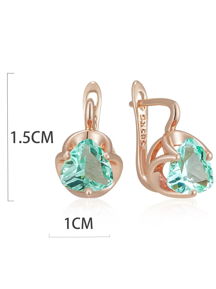 14K Gold Plated Copper Zircon Earrings