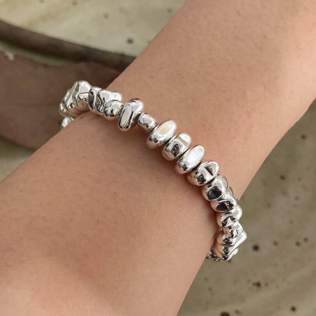 925 Sterling Silver Uneven Bead Bracelet