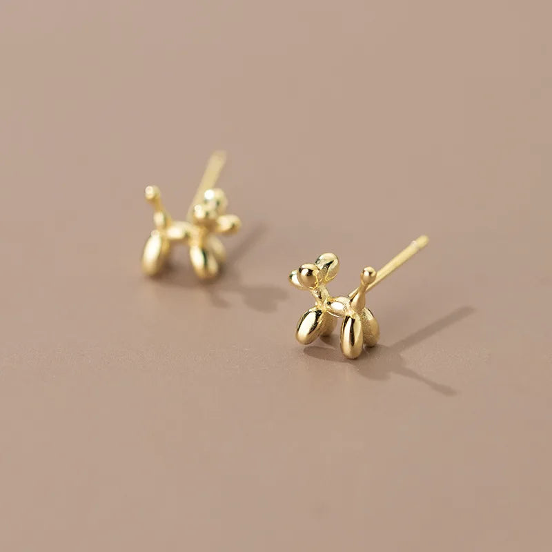 Mini Balloon Dog Earrings In Zinc Alloy - Precious, Darling, Feminine