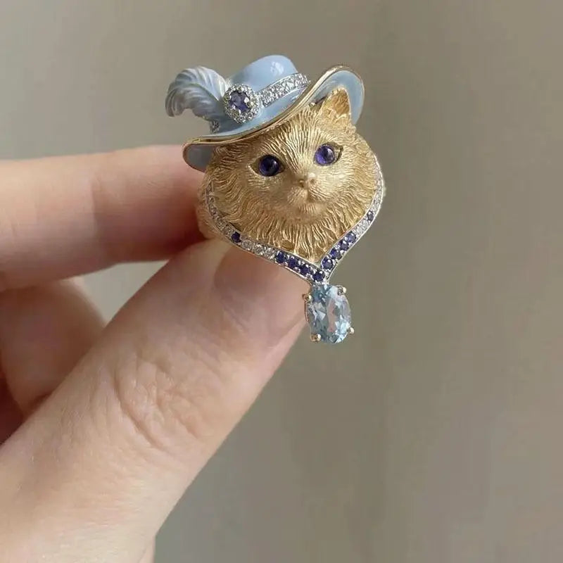 Zinc Alloy Dog Head Rings with Cubic Zirconia Stones - Various Breeds & Styles