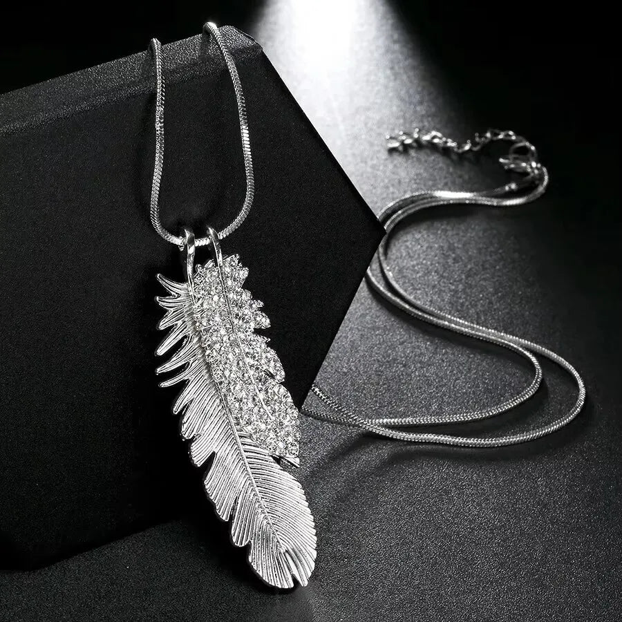 Selection of Bold Long Alloy Necklaces with Large Crystal Pendants