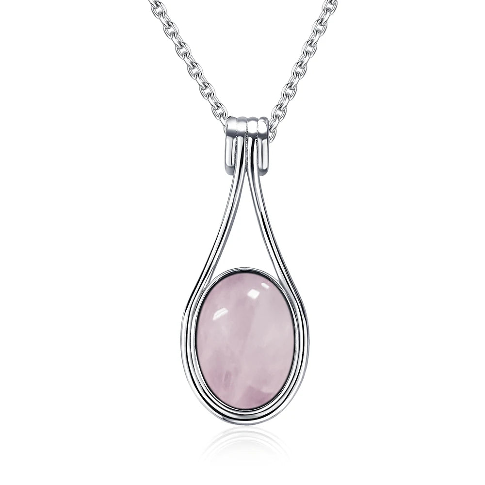 Platinum Plated Sterling Silver Pendant Natural Labradorite