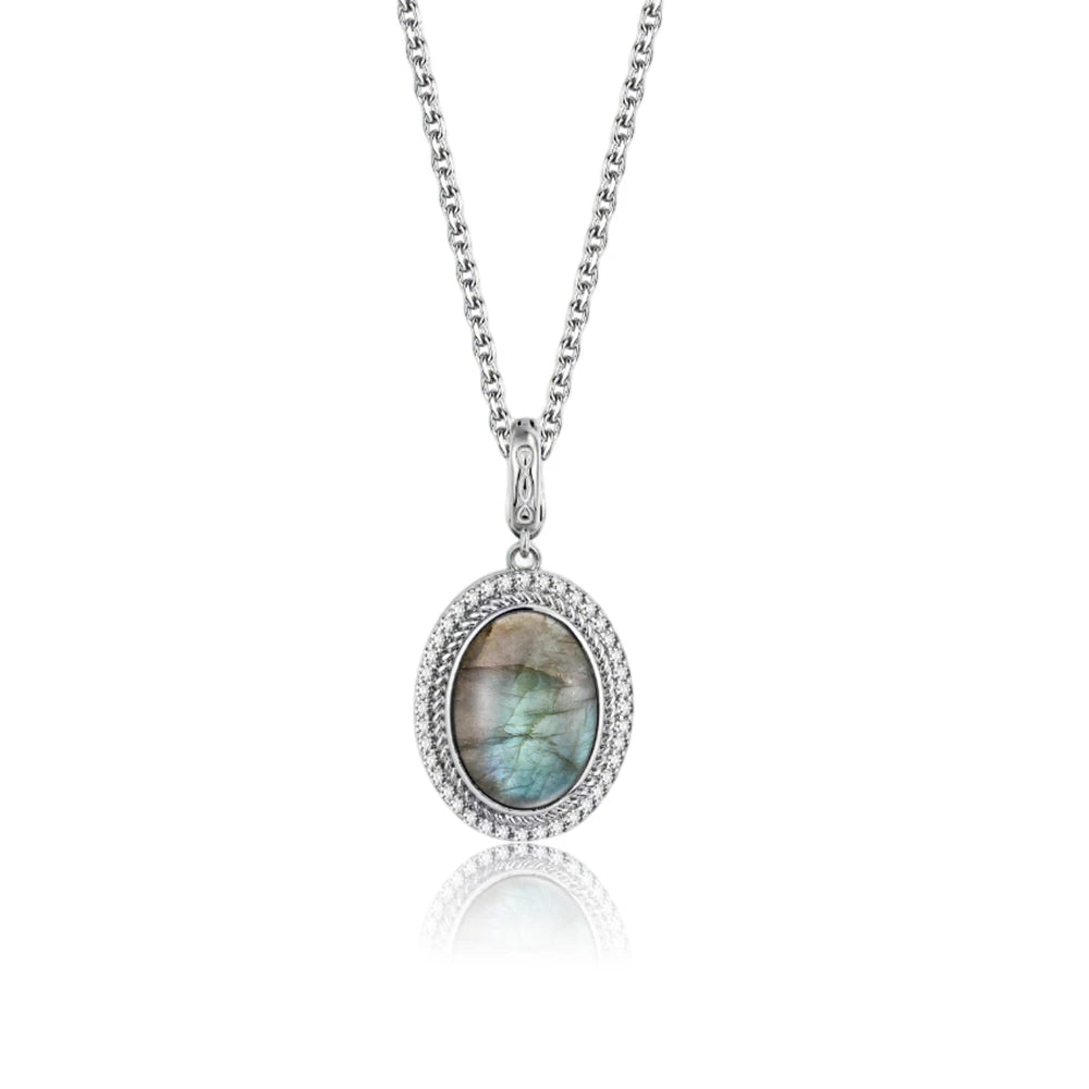 925 Sterling Silver Natural Moonstone Pendant