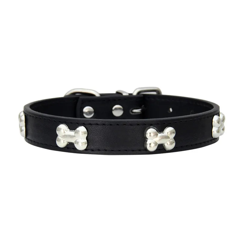 Bone Leather Durable Pet Dog Collar