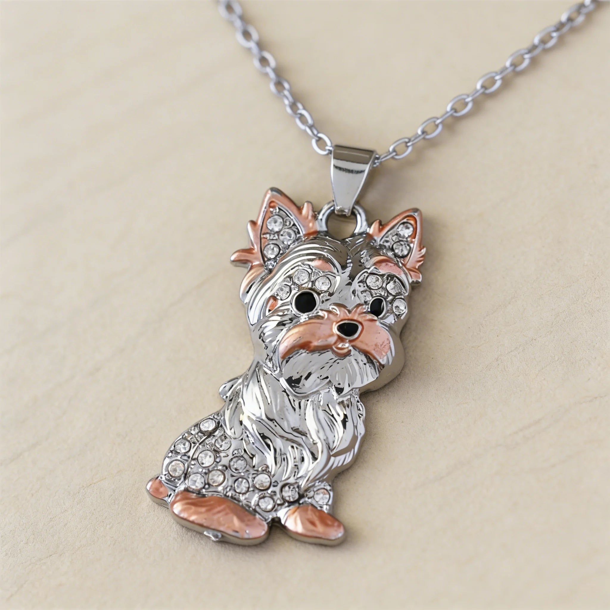 Collection of Dog Pendant Necklaces VARIOUS BREEDS Made with Zinc Alloy & CZ Diamonds