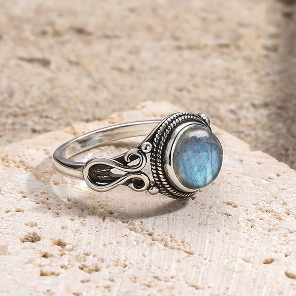 925 Sterling Silver Ring with Natural 8mm Stone of Your Choice