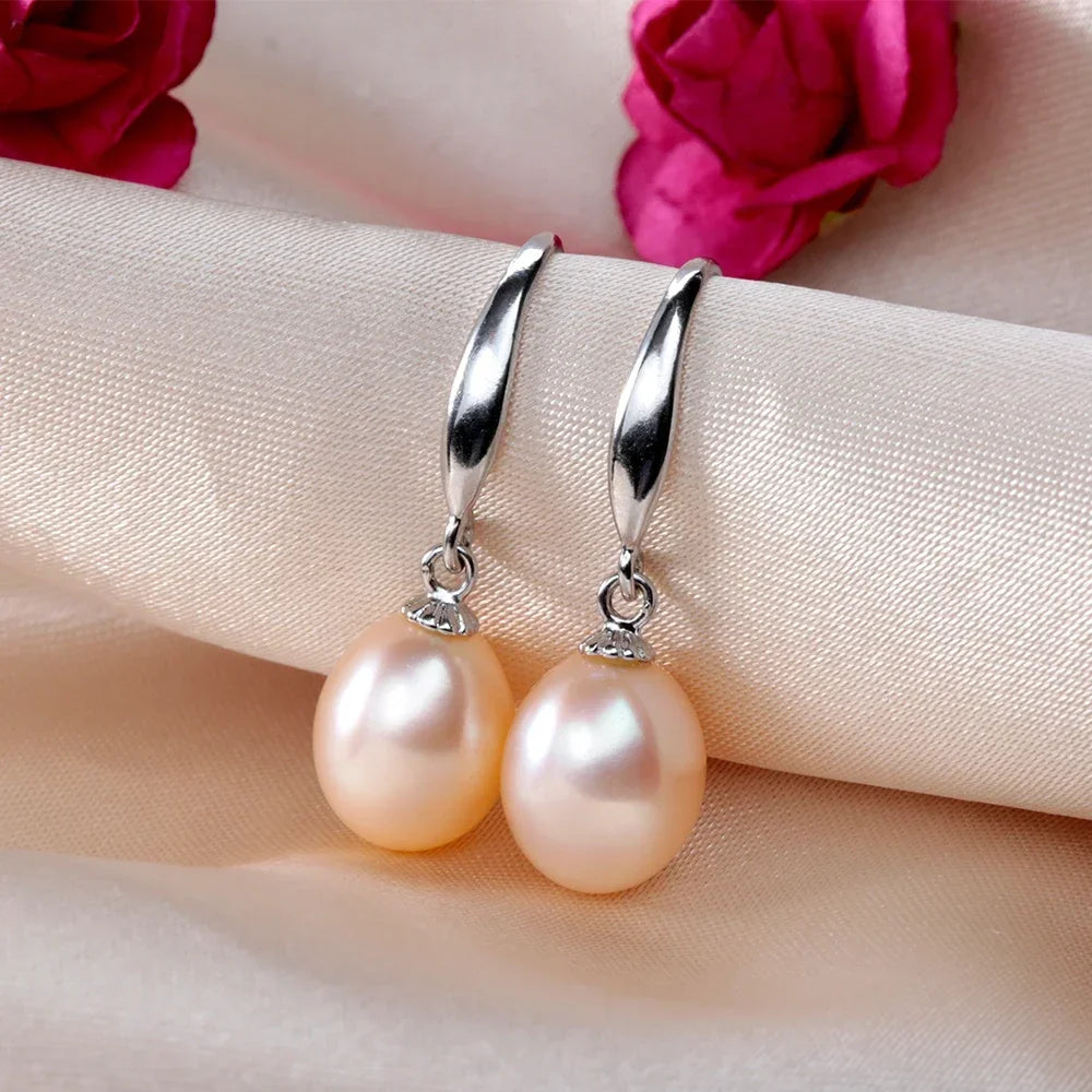 925 Sterling Silver Natural Pearl Earrings