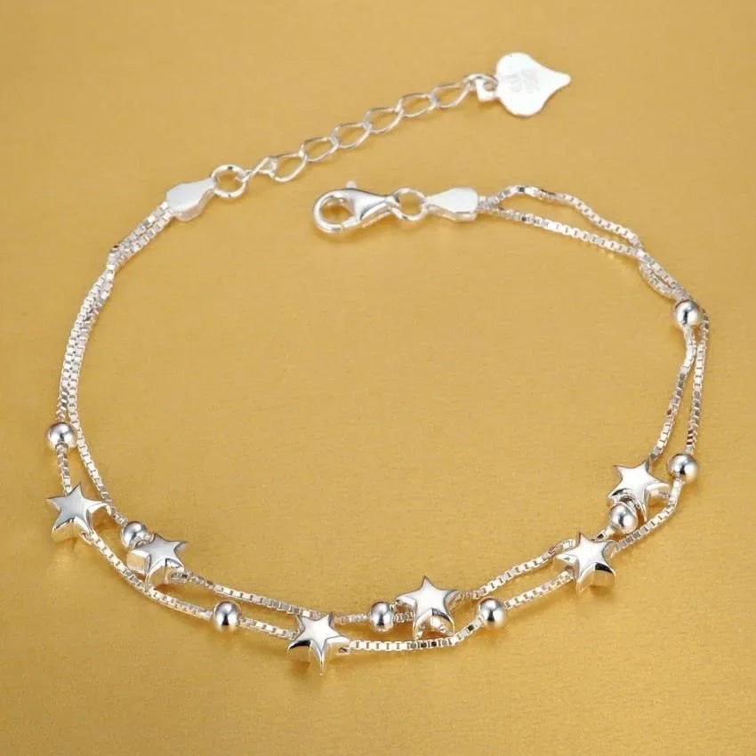 Selection of 925 Sterling Silver Bracelets Various Styles