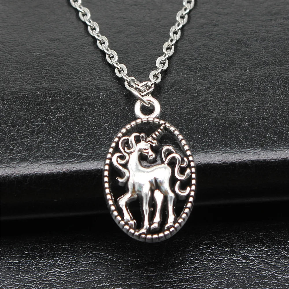 Unicorn Pendant Necklace Zinc Alloy 24x15mm