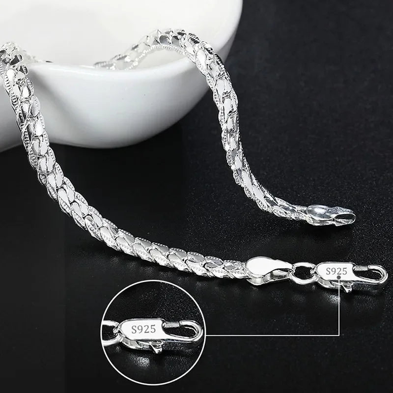 Selection of 925 Sterling Silver Bracelets Various Styles