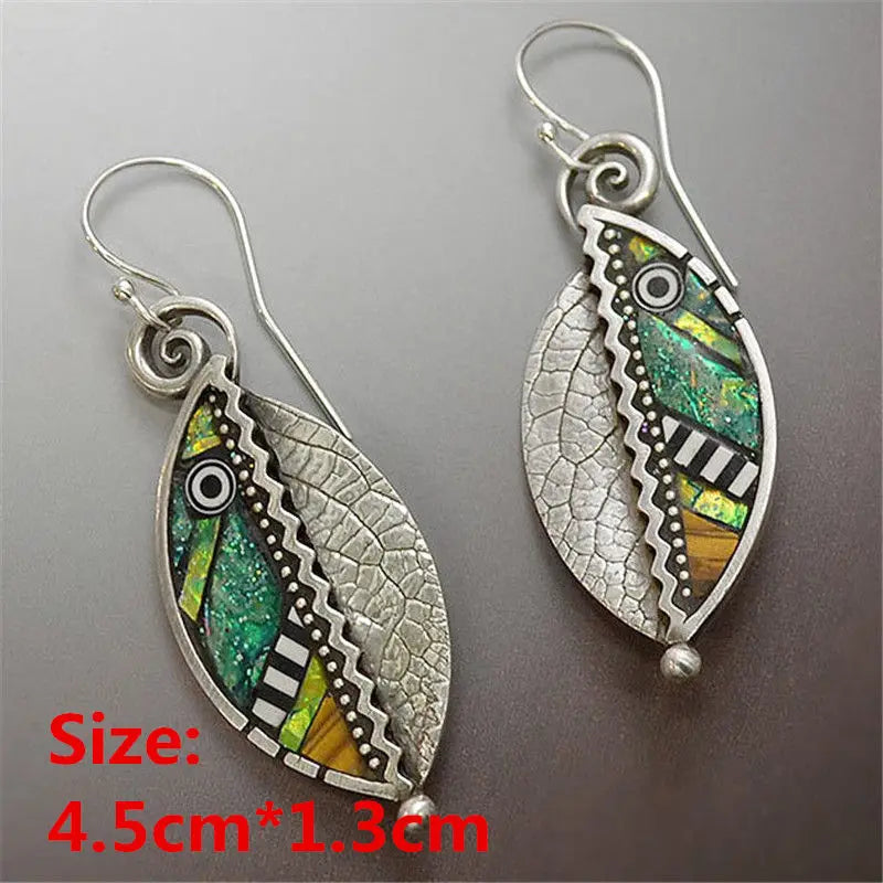 Collection of Zinc Alloy Resin Dangle Earrings - Geometric Asymmetric Boho Trendy Unique