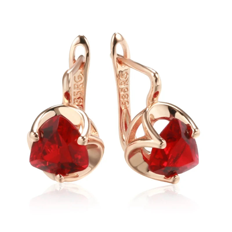 14K Gold Plated Copper Zircon Earrings