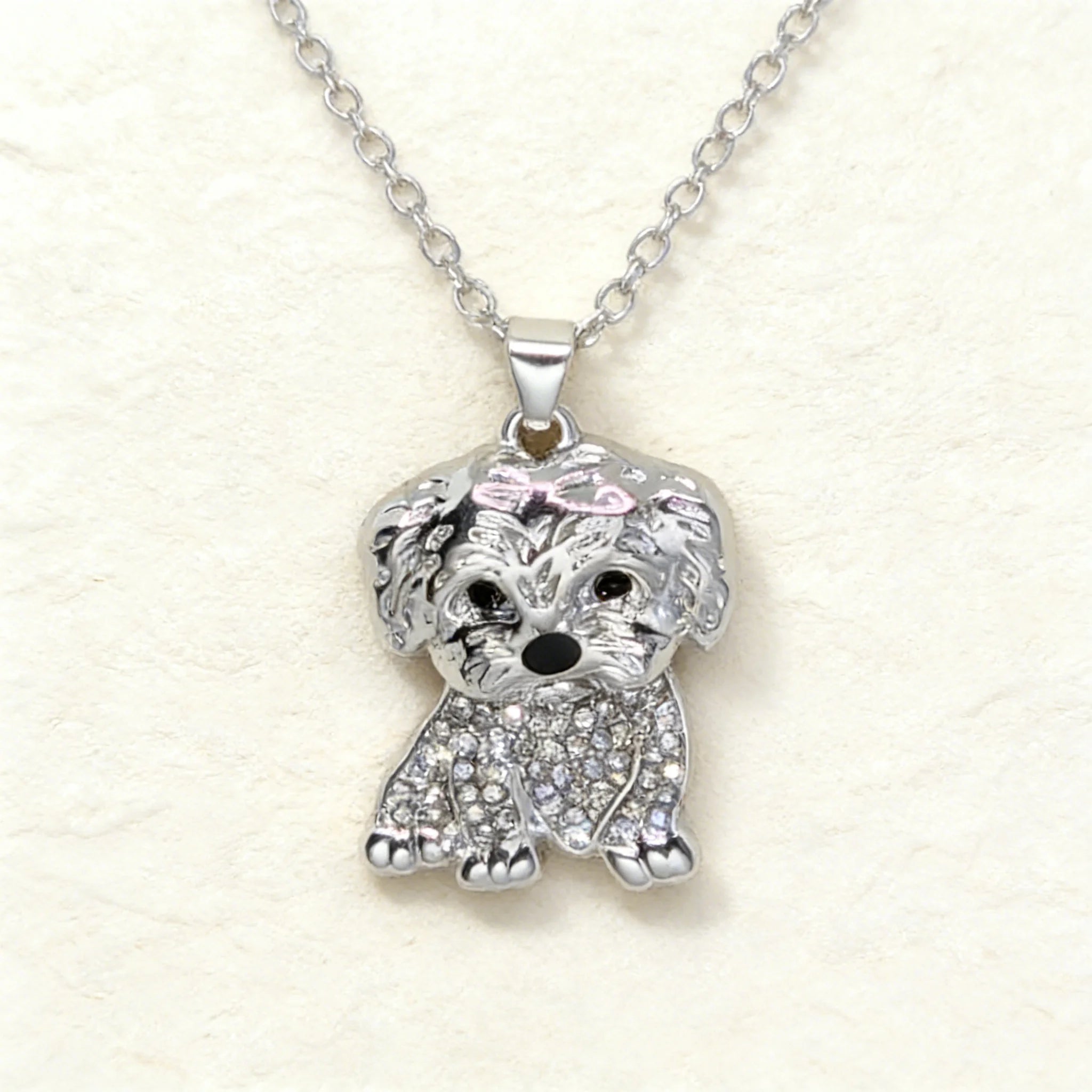 Collection of Dog Pendant Necklaces VARIOUS BREEDS Made with Zinc Alloy & CZ Diamonds