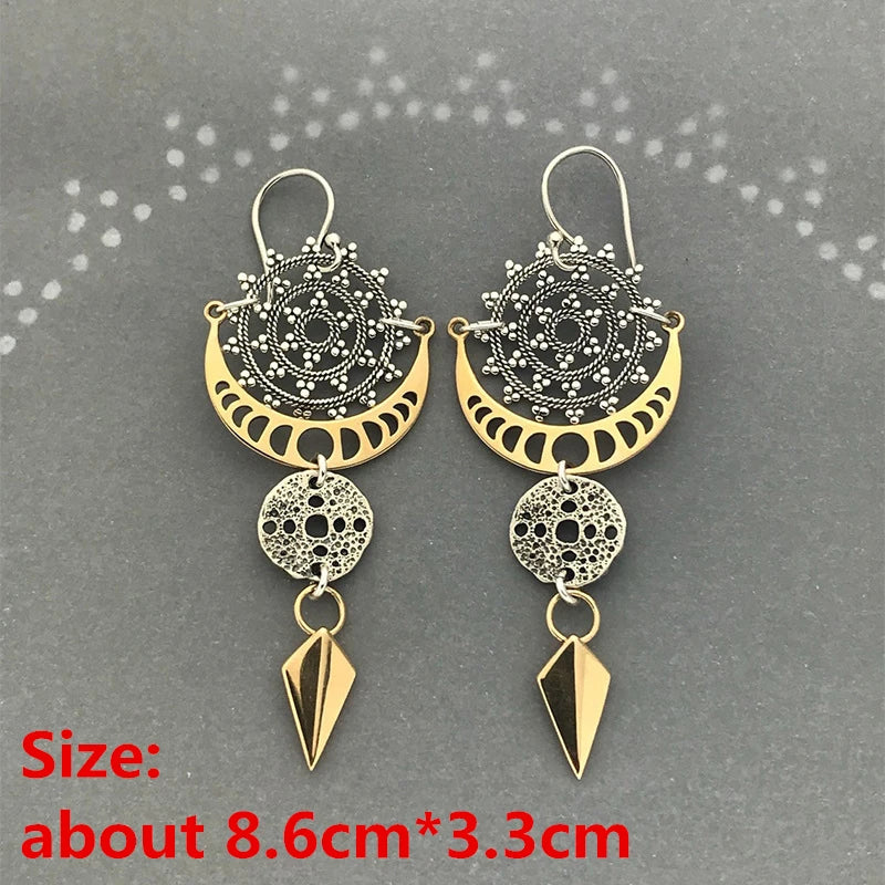 Collection of Zinc Alloy Resin Dangle Earrings - Geometric Asymmetric Boho Trendy Unique