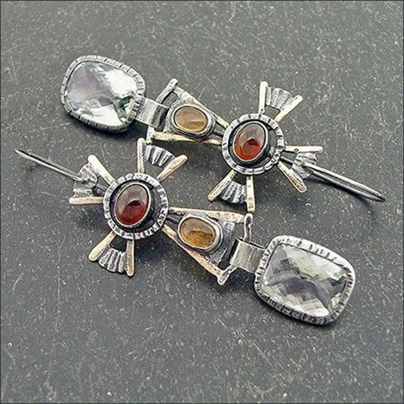 Collection of Zinc Alloy Resin Dangle Earrings - Geometric Asymmetric Boho Trendy Unique