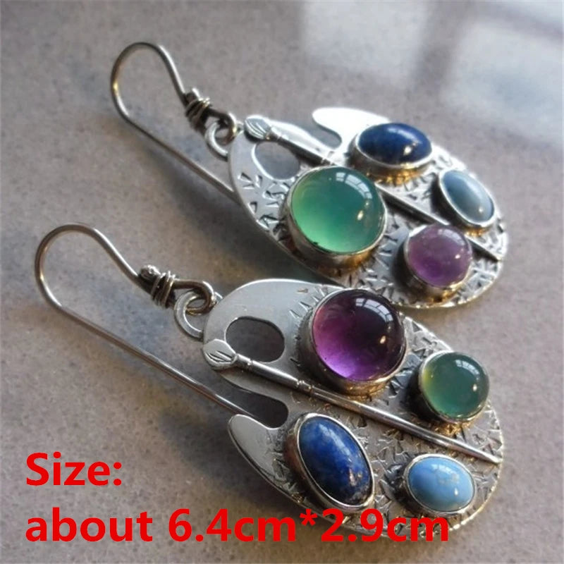 Collection of Zinc Alloy Resin Dangle Earrings - Geometric Asymmetric Boho Trendy Unique