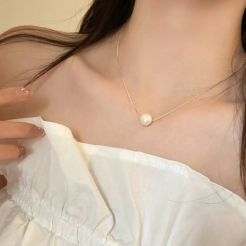 925 Sterling Silver Pearl Pendant Necklace
